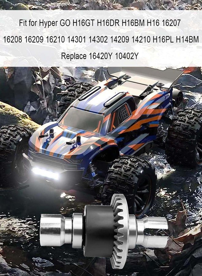 QAGGUM ترس تفاضلي ومحرك تفاضلي لسيارات التحكم عن بعد من QAGGUM، متوافق مع Hyper GO H16GT وH16DR وH16BM بمقياس 1:16 و1:14، بديل للرقمين 16420Y و10402Y، مصنوع من مادة مسحوق المعادن. - Image 2
